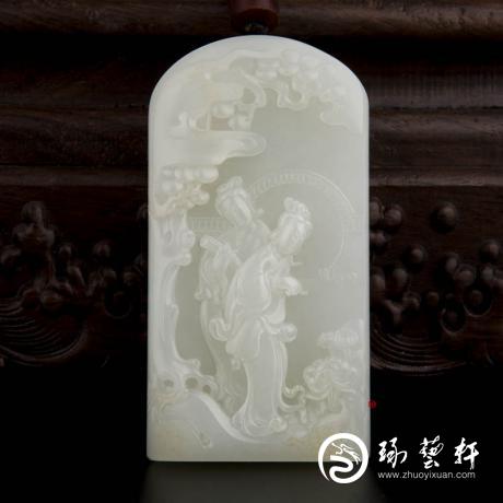 【琢艺轩】穆宇静作品 新疆和田玉黄皮白玉籽玉玉牌  双娇  134克