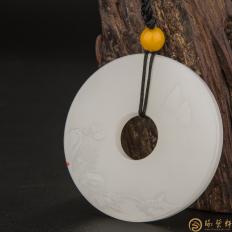 新疆和田玉手镯心一级白玉籽玉玉平安牌 怡然 35.8克