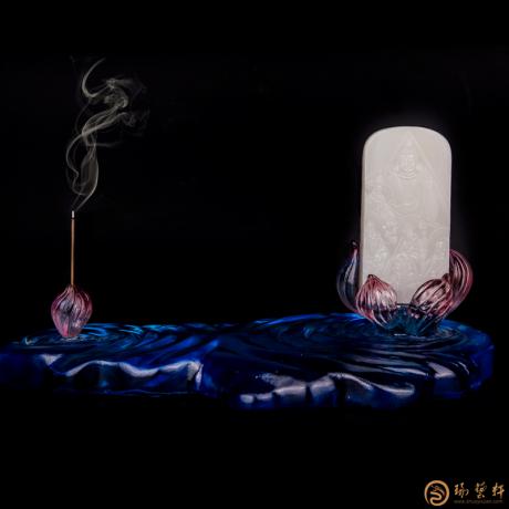 【琢艺轩】穆宇静 新疆和田白皮羊脂白玉籽玉牌子 佛会 191克