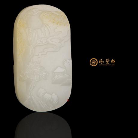 【琢艺轩】新疆和田黄皮白玉籽玉牌子 秋色 42.8克
