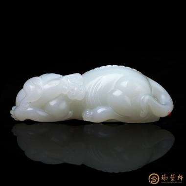 穆宇静 新疆和田白皮一级白籽玉把件 大权独揽 92.8克