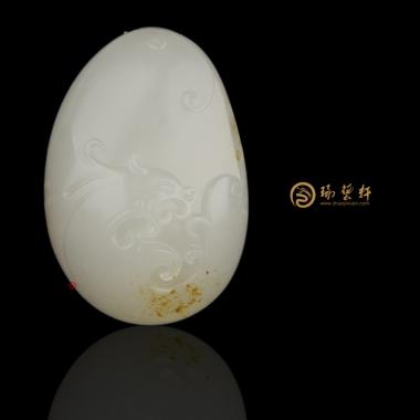 新疆和田黄皮白玉籽玉挂件 龙腾 20克