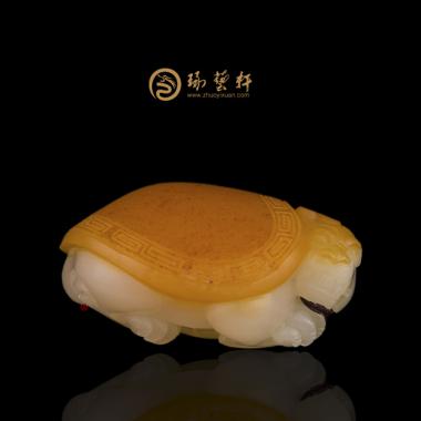 新疆和田红沁白玉籽玉挂件 龙龟 36.6克