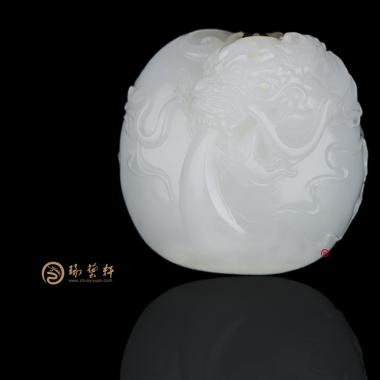 新疆和田白皮羊脂白籽玉挂件 潜龙出渊 45.6克