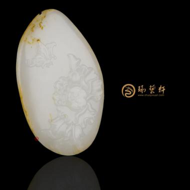 新疆和田洒金皮一级白玉籽玉挂件 花开贫贱 28克（独籽） 