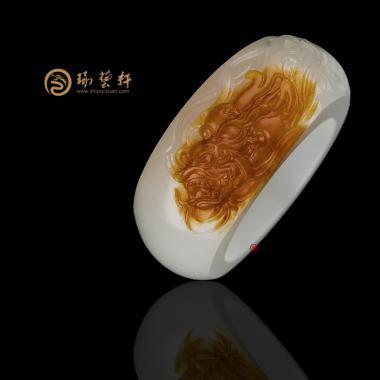 新疆和田红沁皮一级白籽玉扳指 神武 11.8克