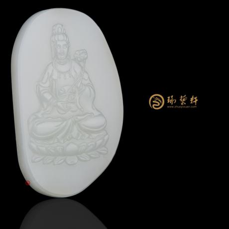 【琢艺轩】穆宇静 新疆和田籽玉玉牌 生肖保护之局势至菩萨 51克