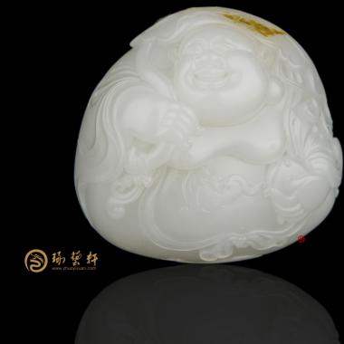穆宇静 新疆和田黄皮羊脂白籽玉把件 弥勒佛（独籽） 184.2克